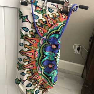 Trina Turk lace up back Size 8 swim suit